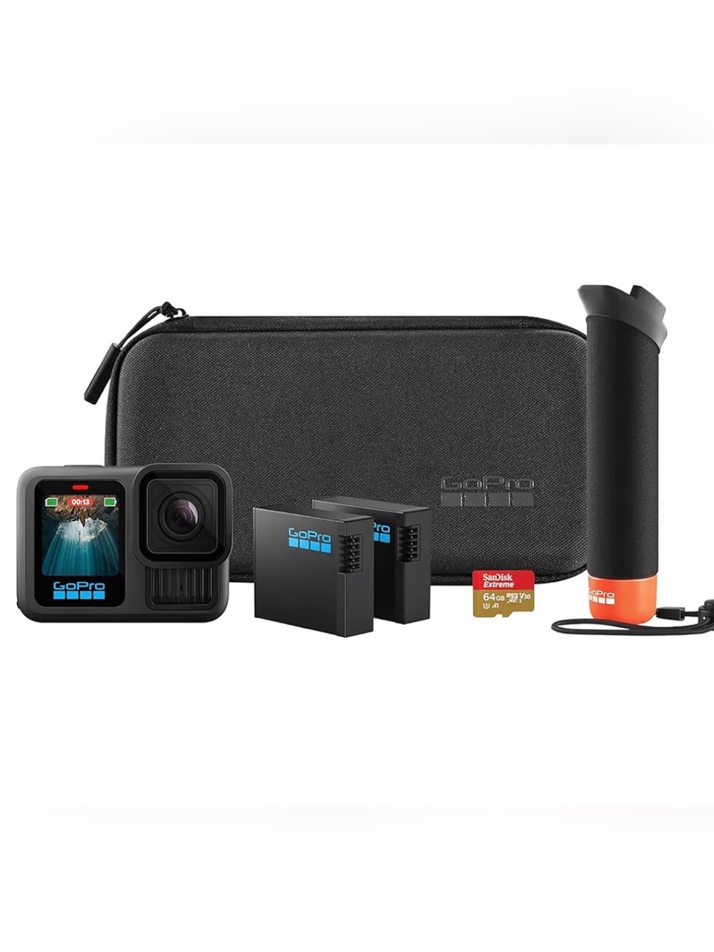 GoPro Black Action Camera Kit with Carrying Case and Accessories-